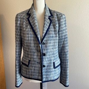 Blue and white blazer